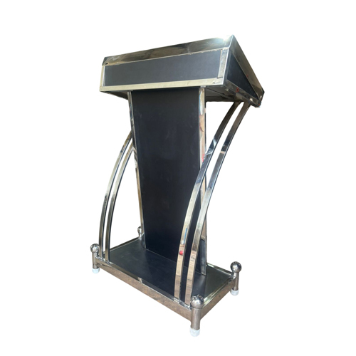 Metal Podium - Color: Silver And Black