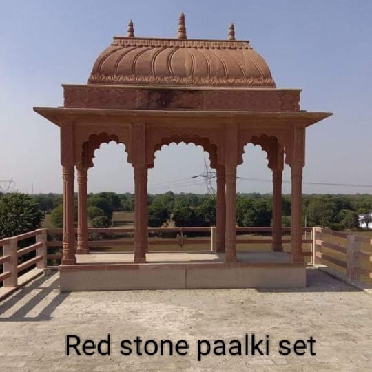 Red Stone Palki Chhatri Set