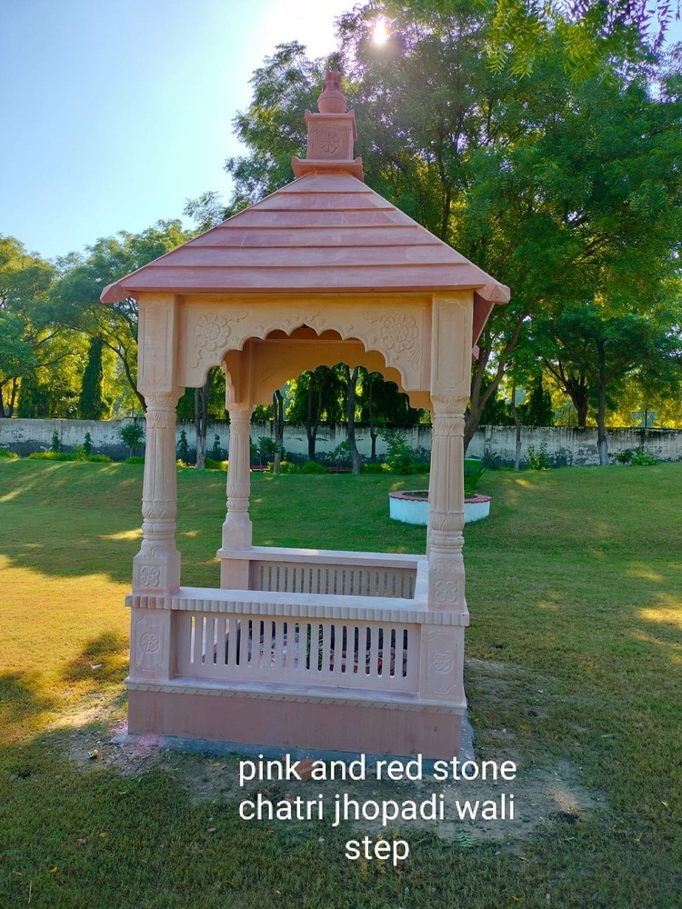 Pink And Red Stone Chatri With Jhopadi Steps