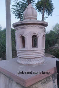 Pink Sand Stone Outdoor Lamp - Shape: Round