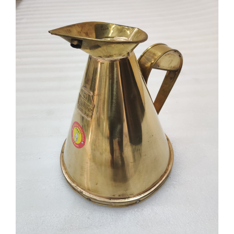 5 Ltr. Brass Fuel Measuring Utensil - Color: Golden