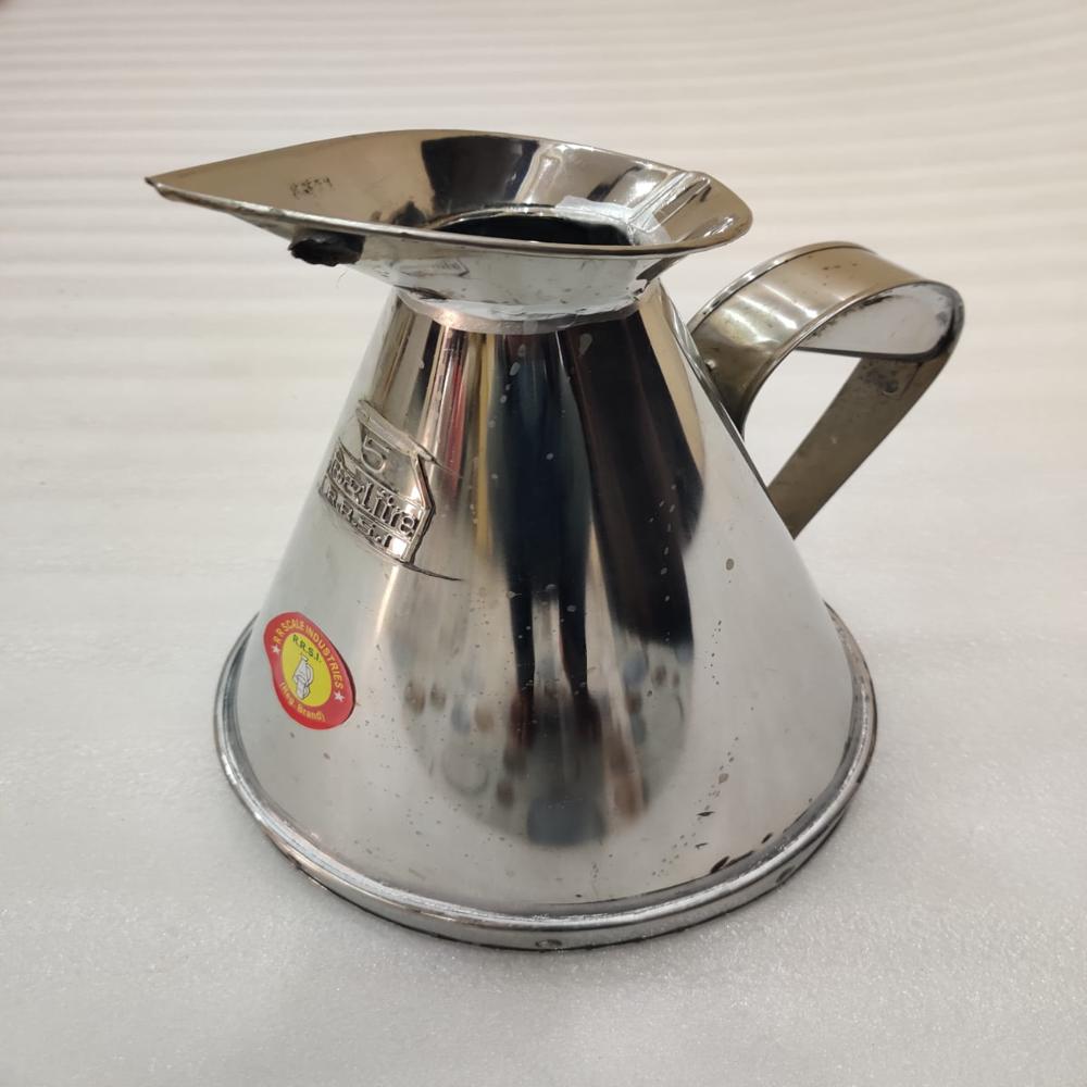 5 Ltr Steel Fuel Measuring (conical) Utensil - Color: Silver