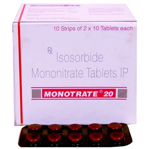 Monotrate Isosorbide Mononitrate 20 Tablet, Angina (Chest Pain) Treatment Medicine