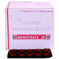 Monotrate Isosorbide Mononitrate 20 Tablet, Angina (chest Pain) Treatment Medicine - Feature: High Quality