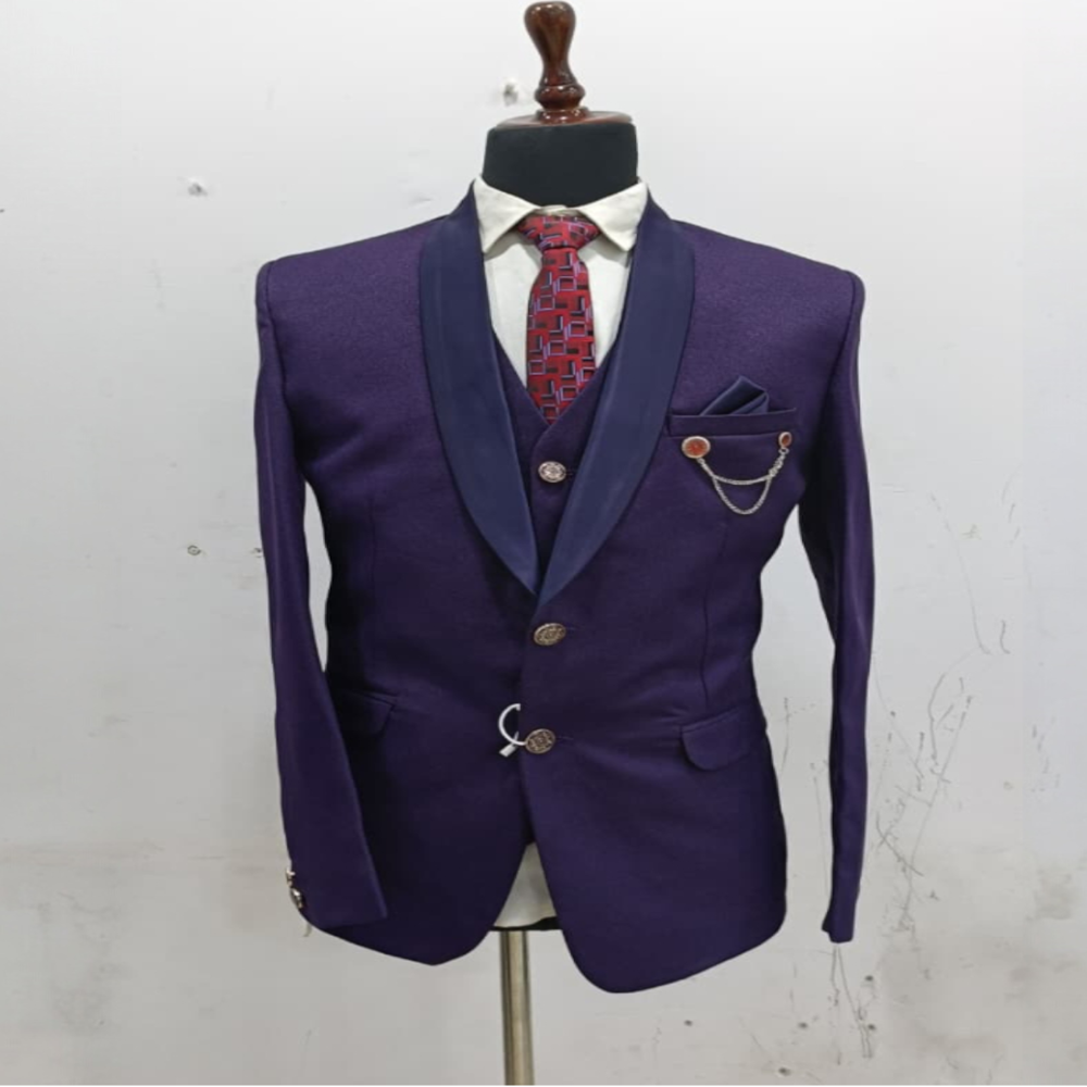 Mens Crep 3-piece suits for party wear