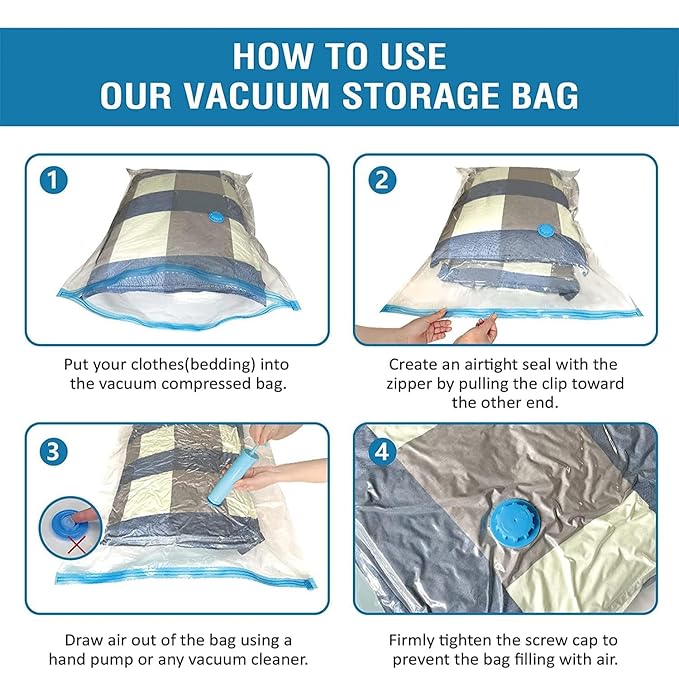 Vacuum Storage Bags for Clothes with Hand Pump