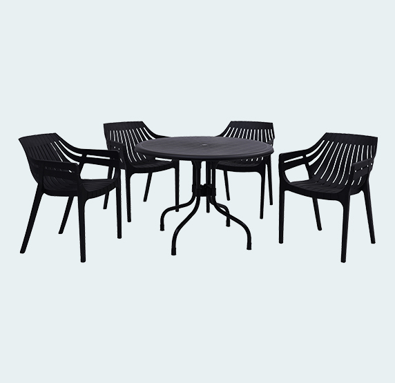 Cherry With Spectrum Plastic Dining Table With Chair