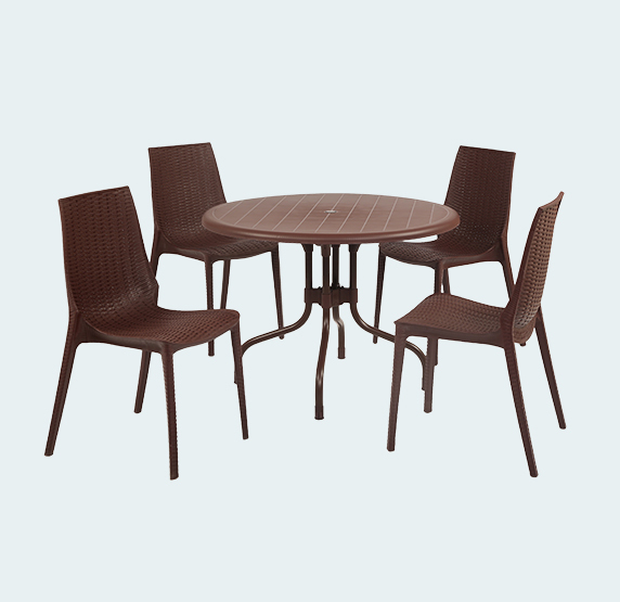 Cherry With Lumina Plastic Dining Table With Chair