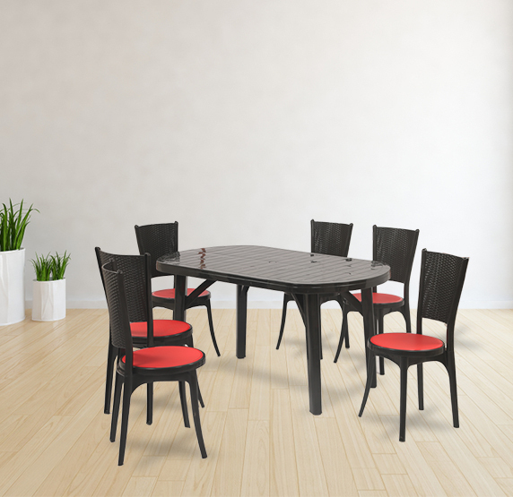 Corsa With Iris 6 Seater Dining Table And Chairs
