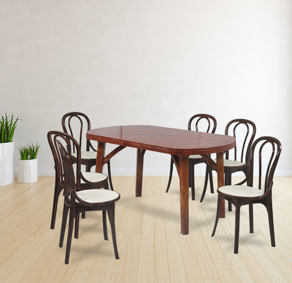 Corsa With Pearl 6 Seater Dining Table And Chairs