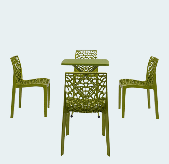 Scissor With Web Plastic Table And Chairs