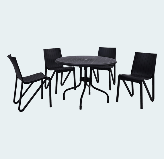 Cherry With Zyleg 4 Seater Dining Table And Chairs