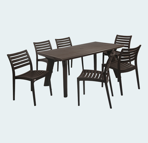 Bison With Omega 6 Seater Dining Set
