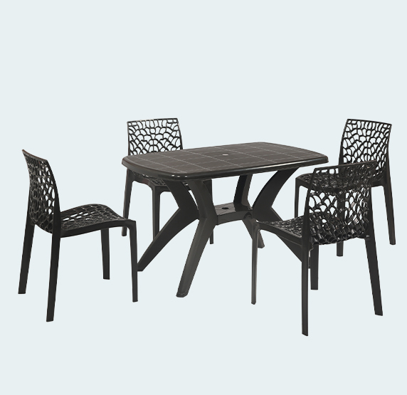 Melody With Web Plastic Dining Table With Chair