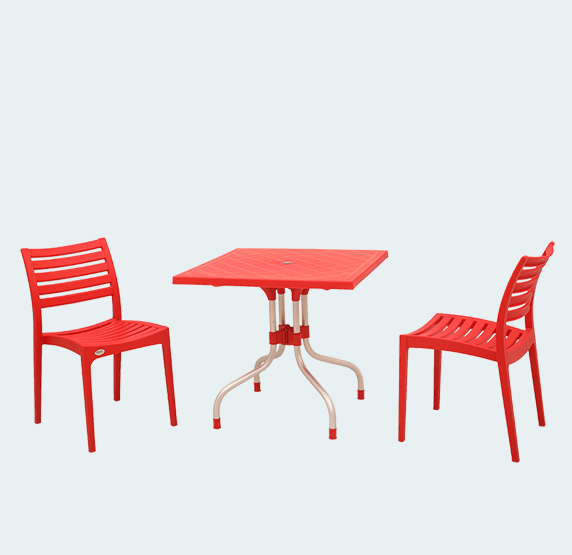 Olive With Oasis (2 Chairs) Plastic Dining Table With Chair