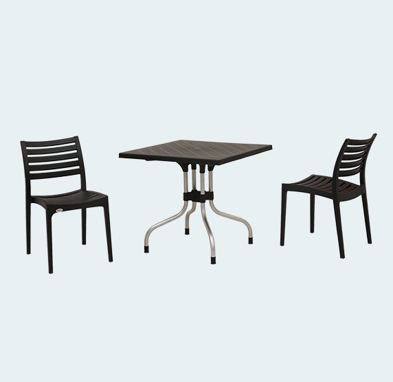 Olive With Omega Plastic Table Chair Set