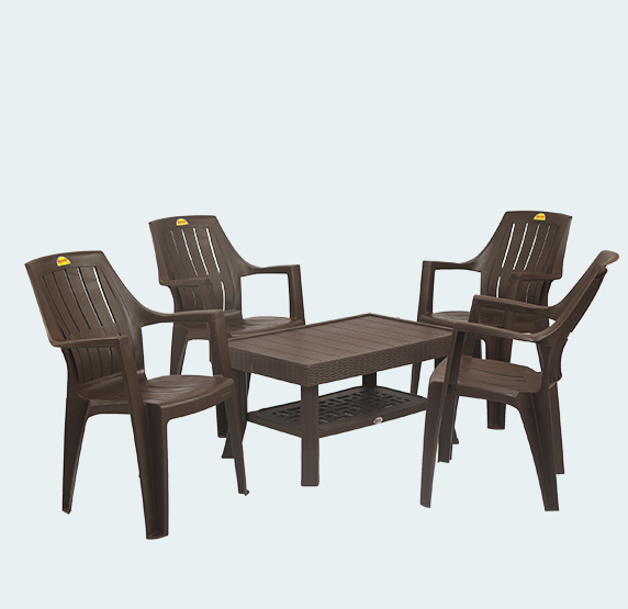 Vegas With Turbo Super 4 Seater Dining Table And Chairs