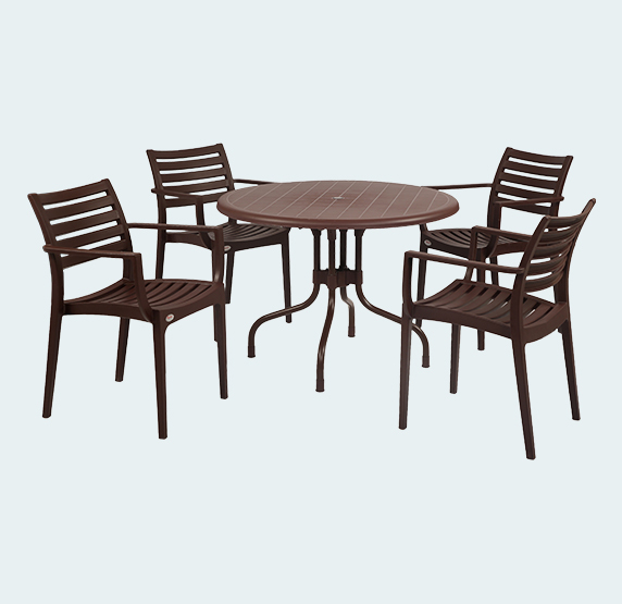 Cherry With Empire Plastic Dining Table With Chair