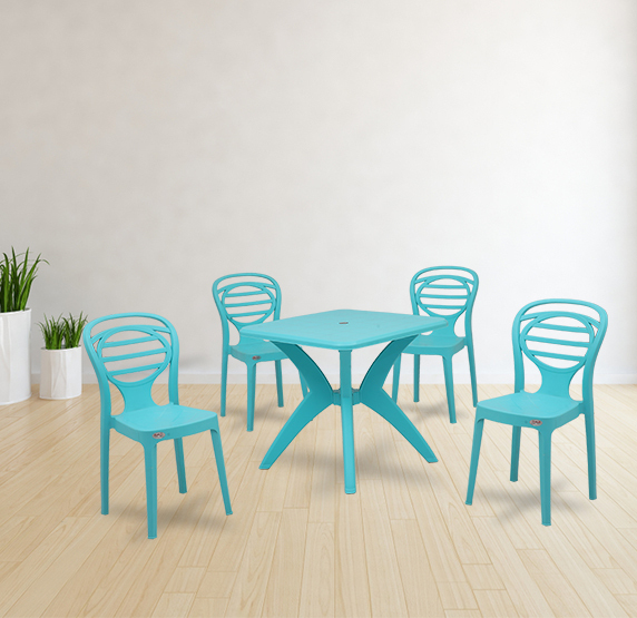 Dinner With Oak Plastic Table Chair Set