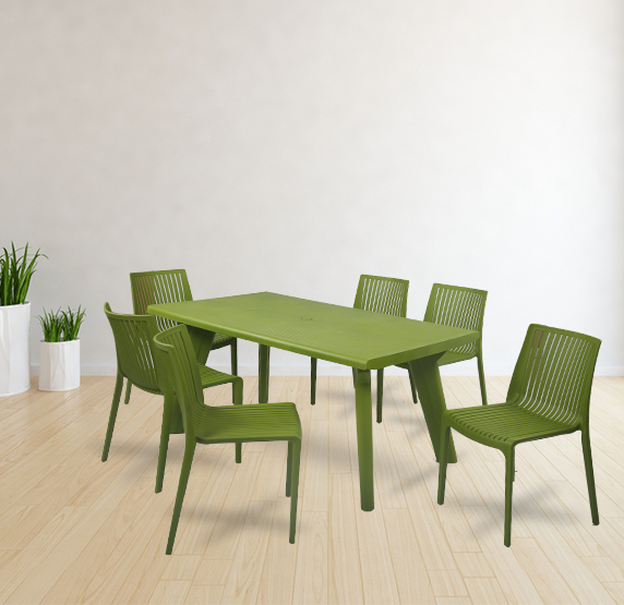 Bison With Oasis 6 Seater Dining Table And Chairs
