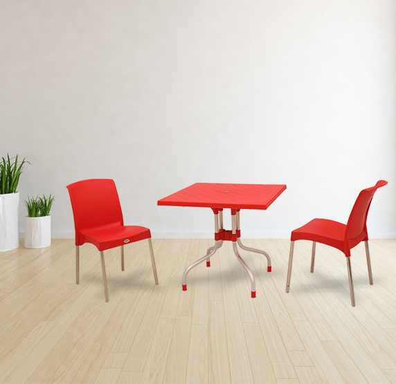 Olive With Hybrid (2 Chairs) Plastic Dining Table With Chair