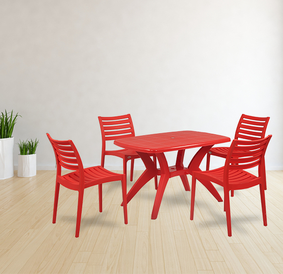 Melody With Omega Plastic Dining Table With Chair