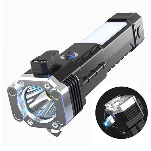 Led Rechargeable Hammer Torch - Color: Black