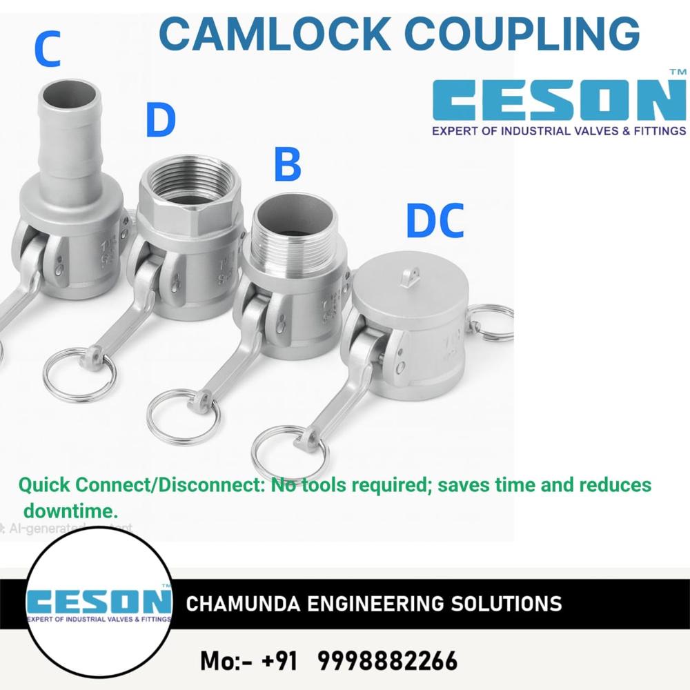 Stainless Steel Type C Camlock Coupling  Size 2 Inch For Hydraulic Pipe - Color: Silver
