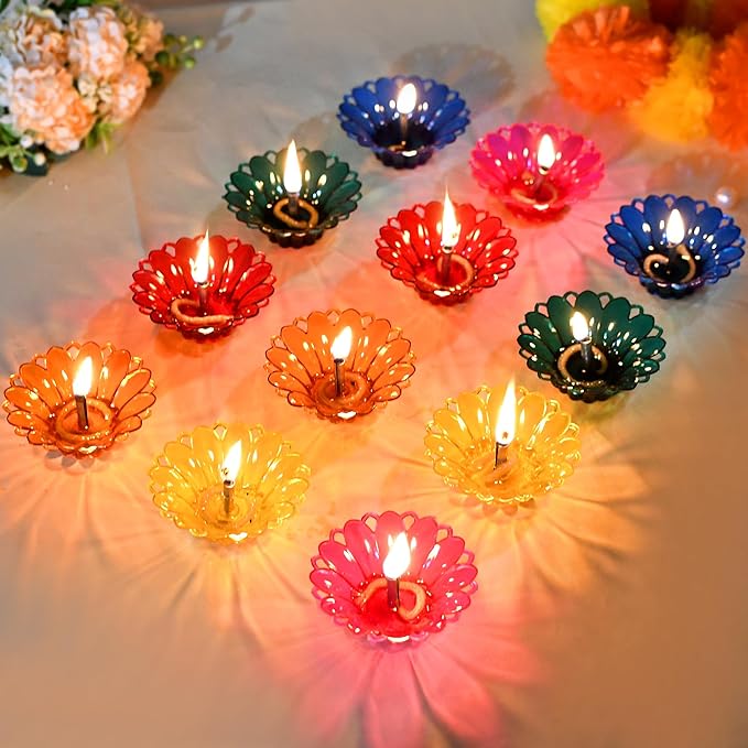 12 Pc Reflecting/Floating Diya