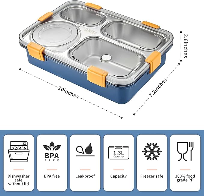 4 Container Lunch Box - Capacity: 750 Milliliter (Ml)