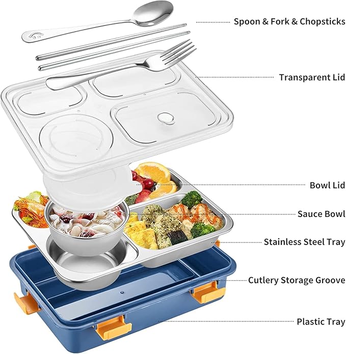 4 Container Lunch Box - Capacity: 750 Milliliter (Ml)
