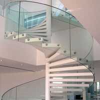 Modern Bend Glass Staircase Railing - Feature: Rot Proof