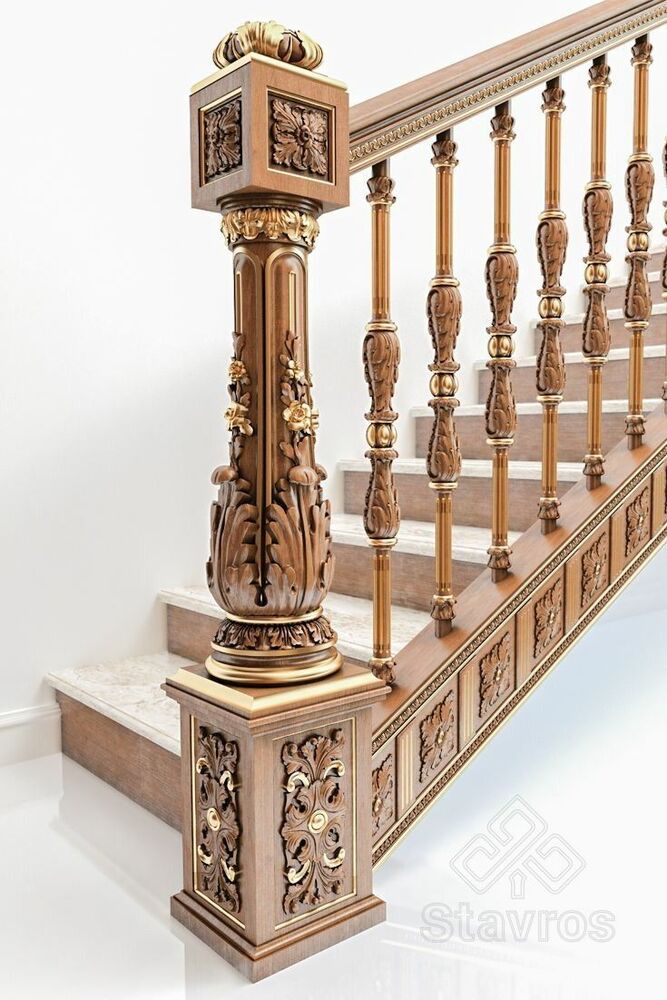 Designer Wooden Staircase Railing