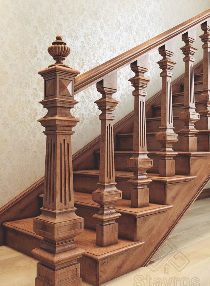Designer Wooden Staircase Railing
