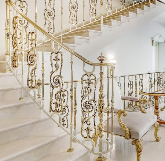 Brass Wrought Iron Staircase Railing