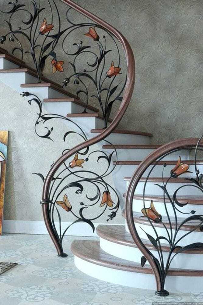 Brass Wrought Iron Staircase Railing