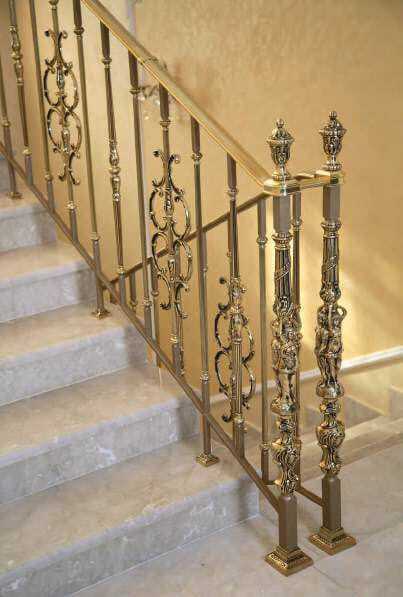 Brass Symmetrical Design Staircase Railing