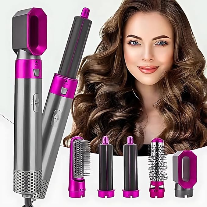 5 In 1 Hot Air Styler Hair Straightener Dryer Comb