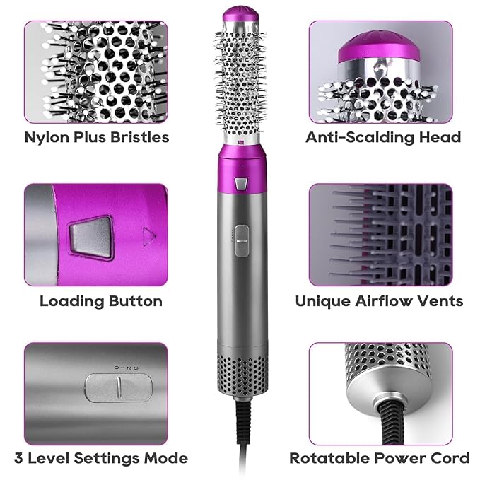 5 In 1 Hot Air Styler Hair Straightener Dryer Comb