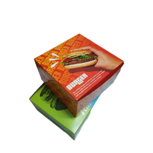 Burger Boxes - 4 Colour Printing Gloss Coating Window 4.5x4x3 | Industrial Use, Food Safe Design, Durable Construction