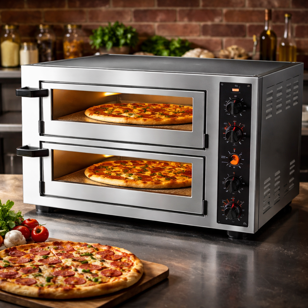Double Deck Pizza Oven - Material: Stainless Steel
