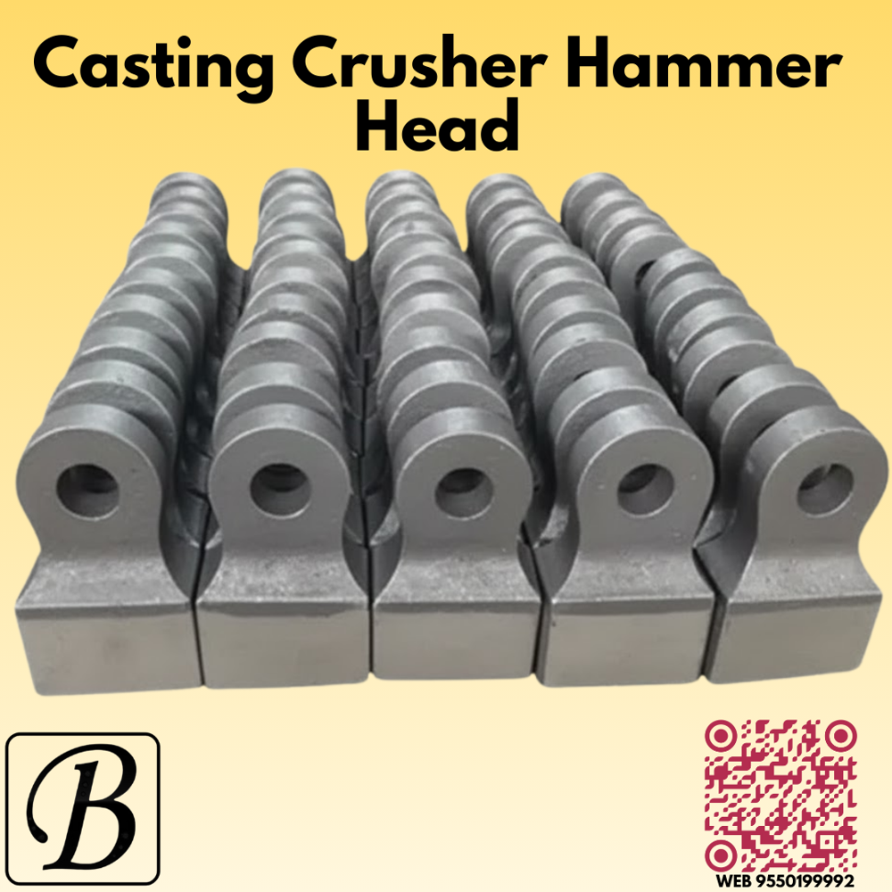 Alloy Crusher Hammer - Manganese Steel, Standard Size, Grey Color - Painted Surface, Coated Finish For Enhanced Durability