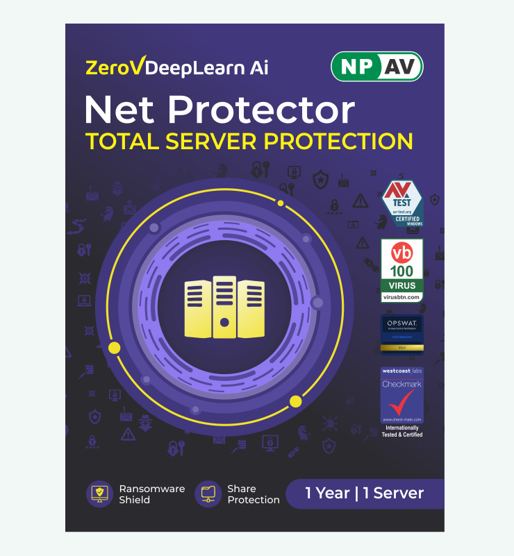 Net Protector Total Security 2026 - Server Edition / npav antivirus 2026, 1 User 1 year