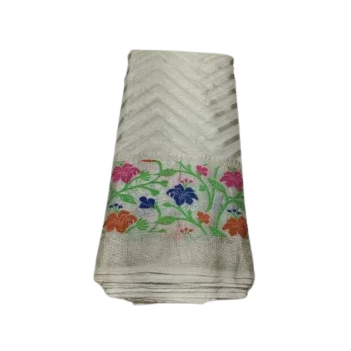 Banarasi Organza Embroidery Dyeable Dupatta - Color: Multicolor