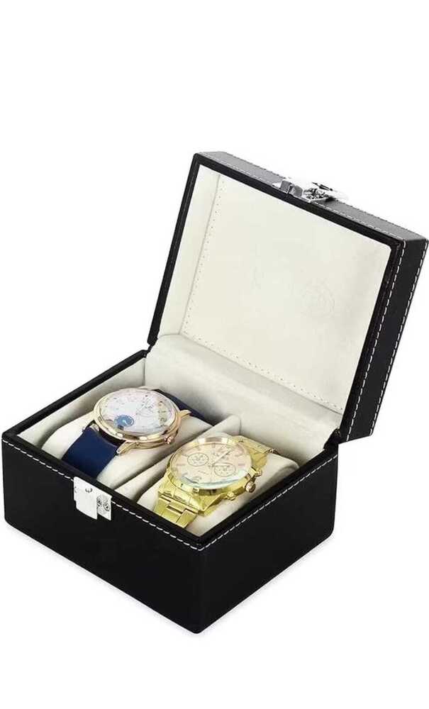 2 Slot Watch Box - Color: Black
