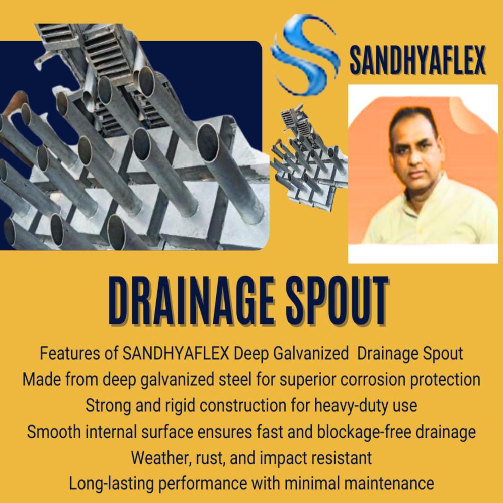 Deep Galvanized Drainage Spout - Finish: Glossy