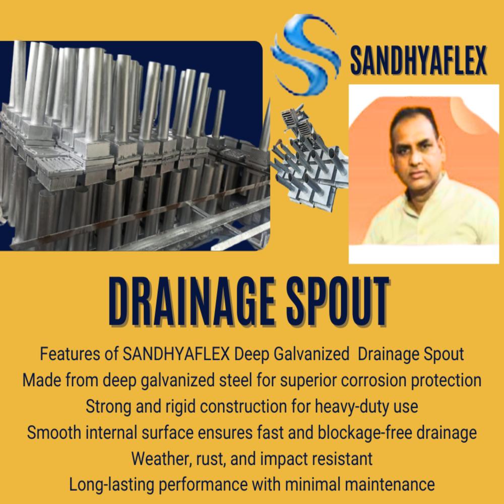 Deep Galvanized Drainage Spout - Finish: Glossy