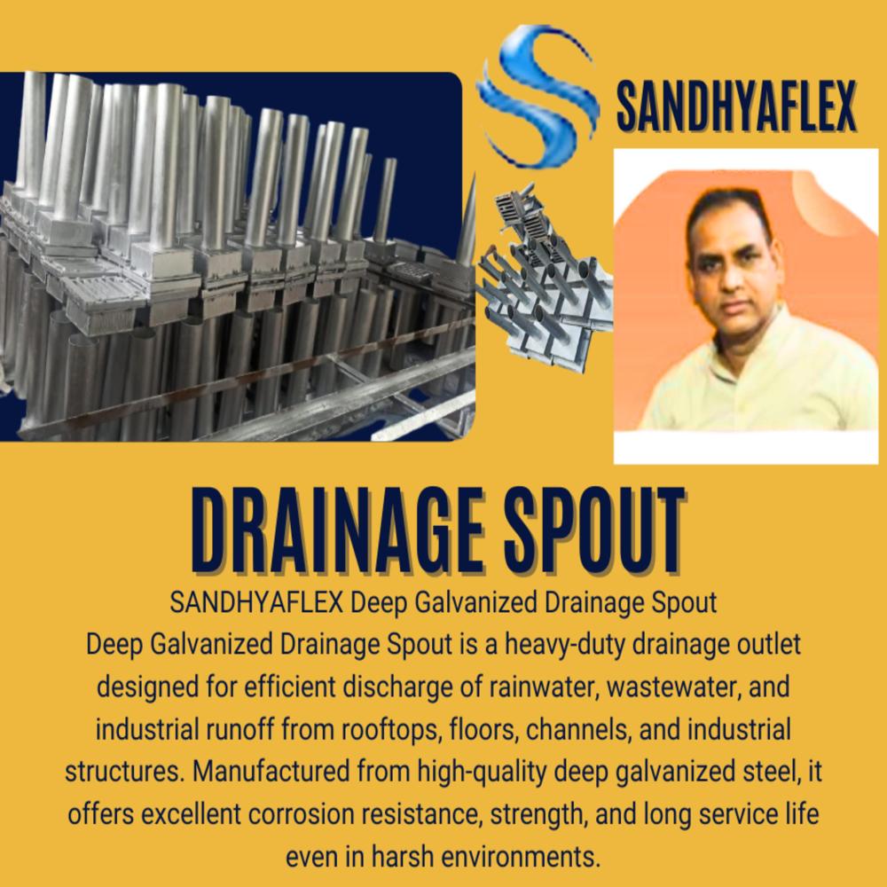 Deep Galvanized Drainage Spout - Finish: Glossy