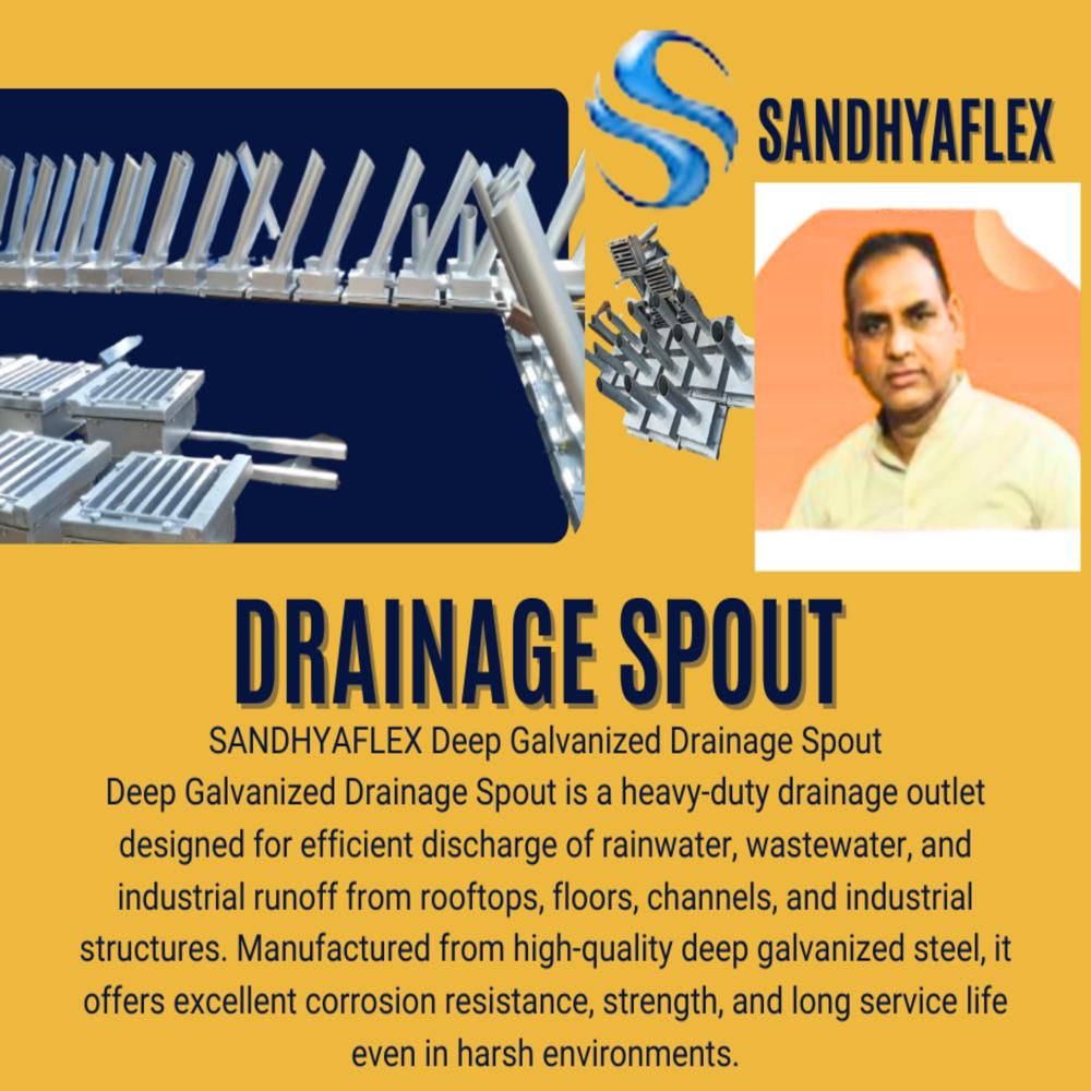Deep Galvanized Drainage Spout - Finish: Glossy