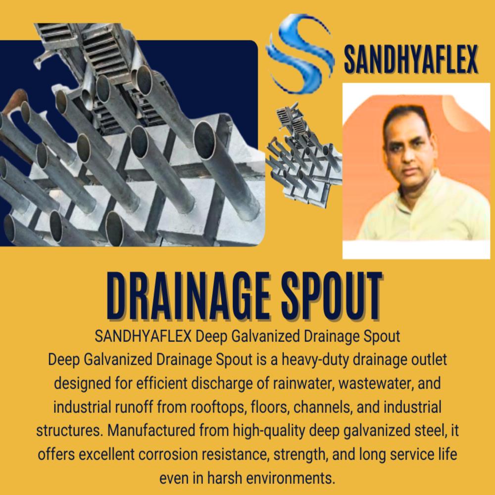 Deep Galvanized Drainage Spout - Finish: Glossy